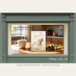 Caderno Espiral Livro de Histórias de Cavalos Miniatura Fofos no D