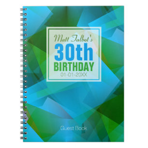 Caderno Espiral Livro de hóspedes abstrato 9a do aniversário de