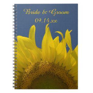 Caderno Espiral Livro de hóspedes amarelo do casamento da ascens