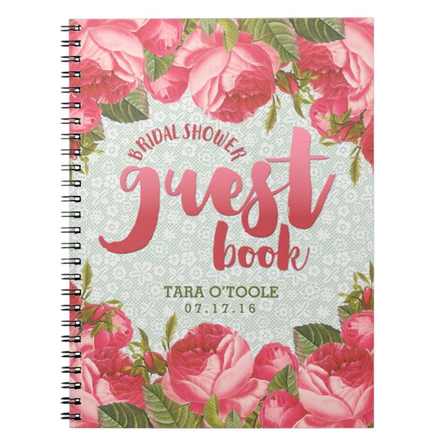 Caderno Espiral Livro de hóspedes branco & verde do chá de panela (Frente)