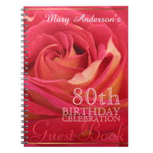 Caderno Espiral Livro de hóspedes cor-de-rosa do costume da