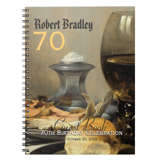 Caderno Espiral livro de hóspedes customizável da celebração do (Frente)