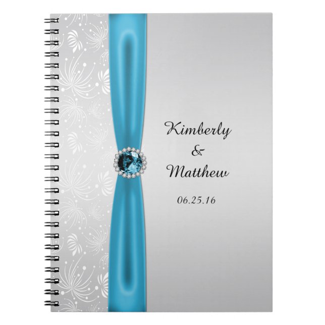 Caderno Espiral Livro de hóspedes de prata de pedras preciosas dos (Frente)