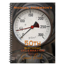 Livro de hóspedes do aniversário do manómetro