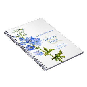 Caderno Espiral Livro de hóspedes do Delphinium blue