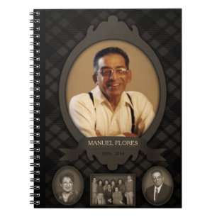Caderno Espiral livro de hóspedes do memorial da foto de família
