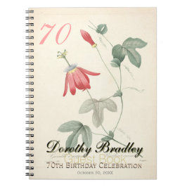 Caderno Espiral livro de hóspedes do Passiflora da festa de