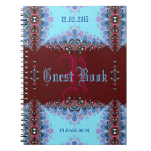 Caderno Espiral Livro de hóspedes laçado medieval do monograma d