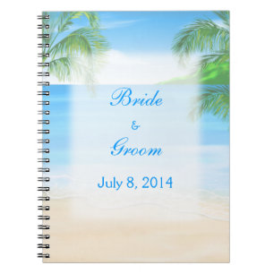 Caderno Espiral Livro de hóspedes sonhador do casamento de praia