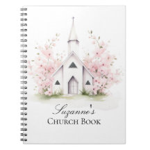 Livro de Igreja Floral Rosa Personalizado