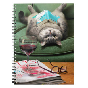 Caderno Espiral Livro de Leitura de Gato para Baixo
