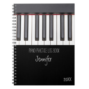 Caderno Espiral Livro de Log de Prática de Piano