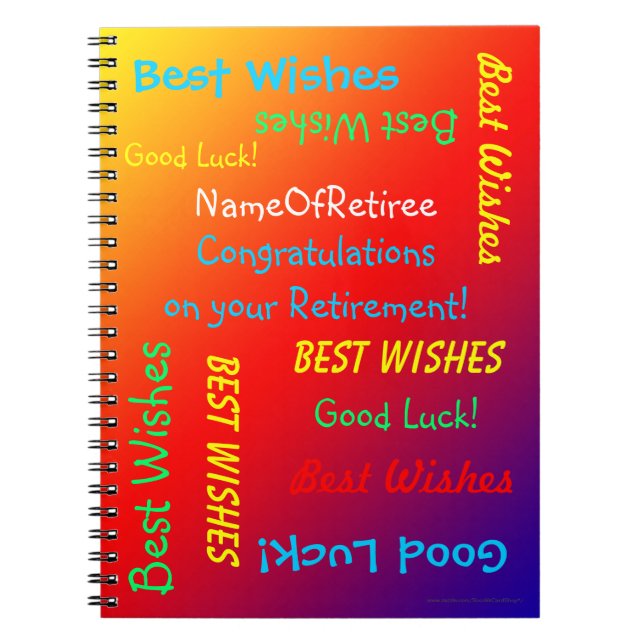 Caderno Espiral Livro de Memória Retirada, arco-íris vívido (Frente)