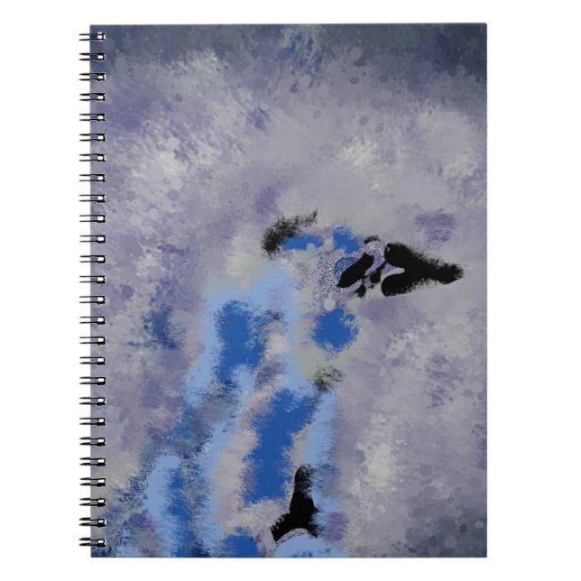 Caderno Espiral Livro de nota azul do pássaro (Frente)