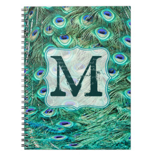 Caderno Espiral Livro de nota da inicial do monograma da pena de