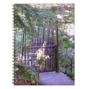 Caderno Espiral Livro de nota de bambu da porta do jardim japonês
