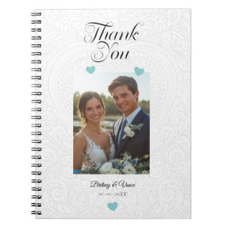 Caderno Espiral Livro de Nota de Lista de Obrigado de Casamento