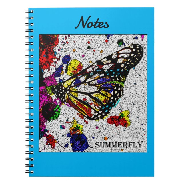 Caderno Espiral Livro de Nota de Summerfly - Fundo Azul (Frente)