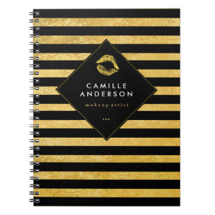 Caderno Espiral Livro de nota Dourado chique customizável do