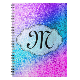 Caderno Espiral Livro de nota feminino da inicial do monograma do