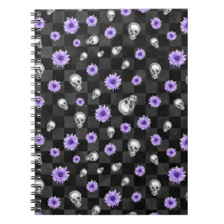 Caderno Espiral Livro de Nota Floral Roxo Gótico