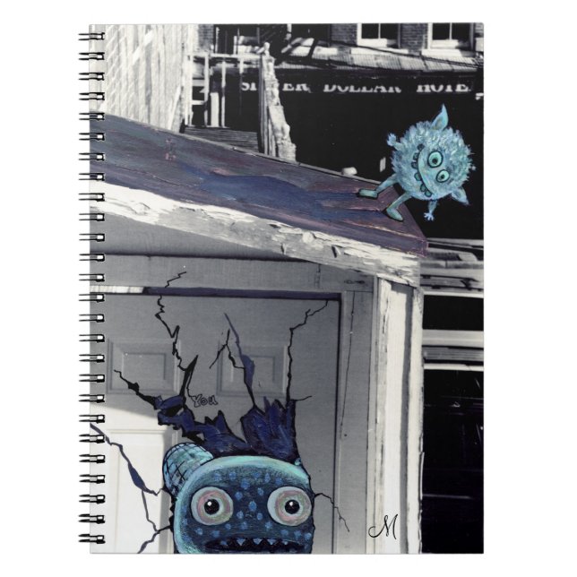 Caderno Espiral livro de nota pequeno dos monstro (Frente)