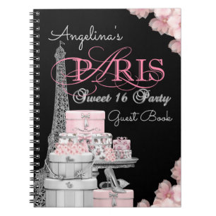 Caderno Espiral Livro de Presenças para Festa de Aniversário em Pa