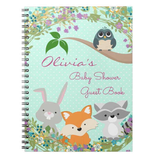 Caderno Espiral Livro de Presentes e Convidados para Chá de Bebê F (Frente)