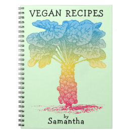 Caderno Espiral Livro de Receita de Vegan com Nome