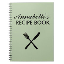 Livro de receitas da família pessoal verde de sába