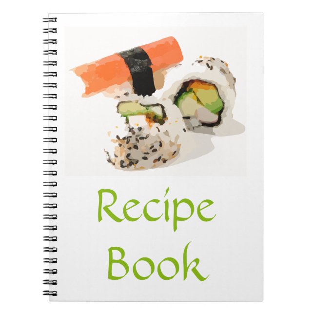 Caderno Espiral Livro de receitas de comida japonesa sushi asiátic (Frente)
