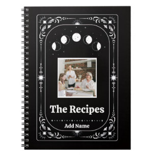 Caderno Espiral Livro de Receitas de Fotos Personalizadas da Famíl