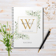 Livro de Receitas de Monograma de Vegetação Elegan