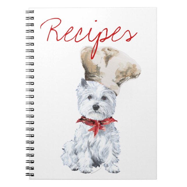 Caderno Espiral Livro de Receitas do Terrier Branco da West Highla (Frente)