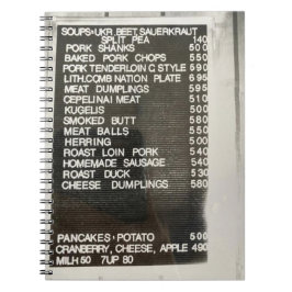 Caderno Espiral Livro de receitas escolares antigo do menu Comida 
