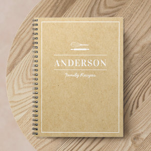 Caderno Espiral Livro de Receitas Familiares Personalizadas Rustic