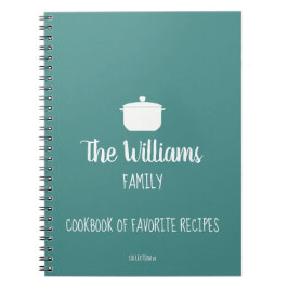 Caderno Espiral livro de receitas favorito da família azul