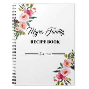 Caderno Espiral livro de receitas florais