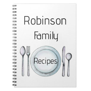 Caderno Espiral Livro de Receitas Personalizado