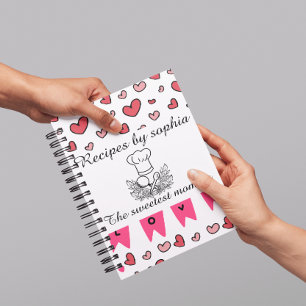 Caderno Espiral Livro de receitas personalizado para mães chefs no