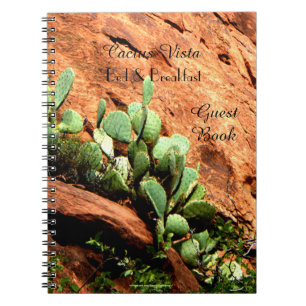 Caderno Espiral Livro de Registro de Hóspedes B&B Cacto Pendurado