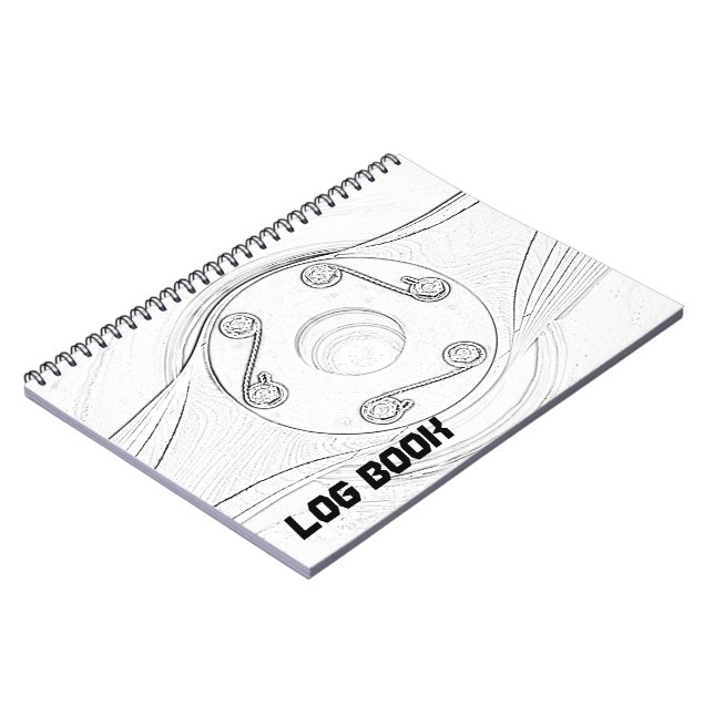 Caderno Espiral Livro de Registro de Voo do Propulsor Negro e Bran (Left Side)