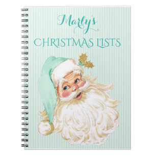 Caderno Espiral Livro de Tarefas do Papai Noel Vitoriano Antigo