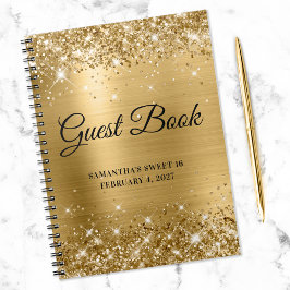 Caderno Espiral Livro de Visitas de Aniversário de 16 Anos Glamour