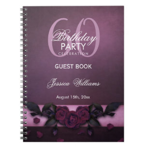Caderno Espiral Livro de Visitas de Aniversário Romântico Gótico d