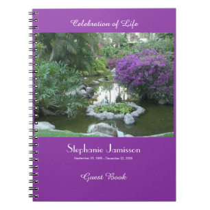 Caderno Espiral Livro de Visitas de Celebração de Vida, Flores Rox