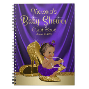 Caderno Espiral Livro de Visitas de Chá de Bebê da Princesa Bailar