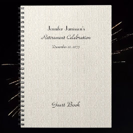 Caderno Espiral Livro de Visitas de Festa de Aposentadoria, Falso