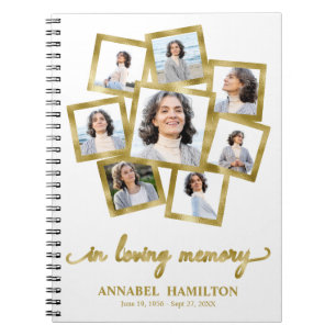 Caderno Espiral Livro de Visitas de Funeral Memorial de Colagem de