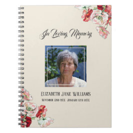 Caderno Espiral Livro de Visitas de Memória ou Funeral Aquarela Pa
